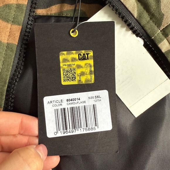 CAT Men’s WWR Ripstop Outdoor Vest In Camouflage 3XL Gorpcore Fishing Camping - Picture 9 of 12